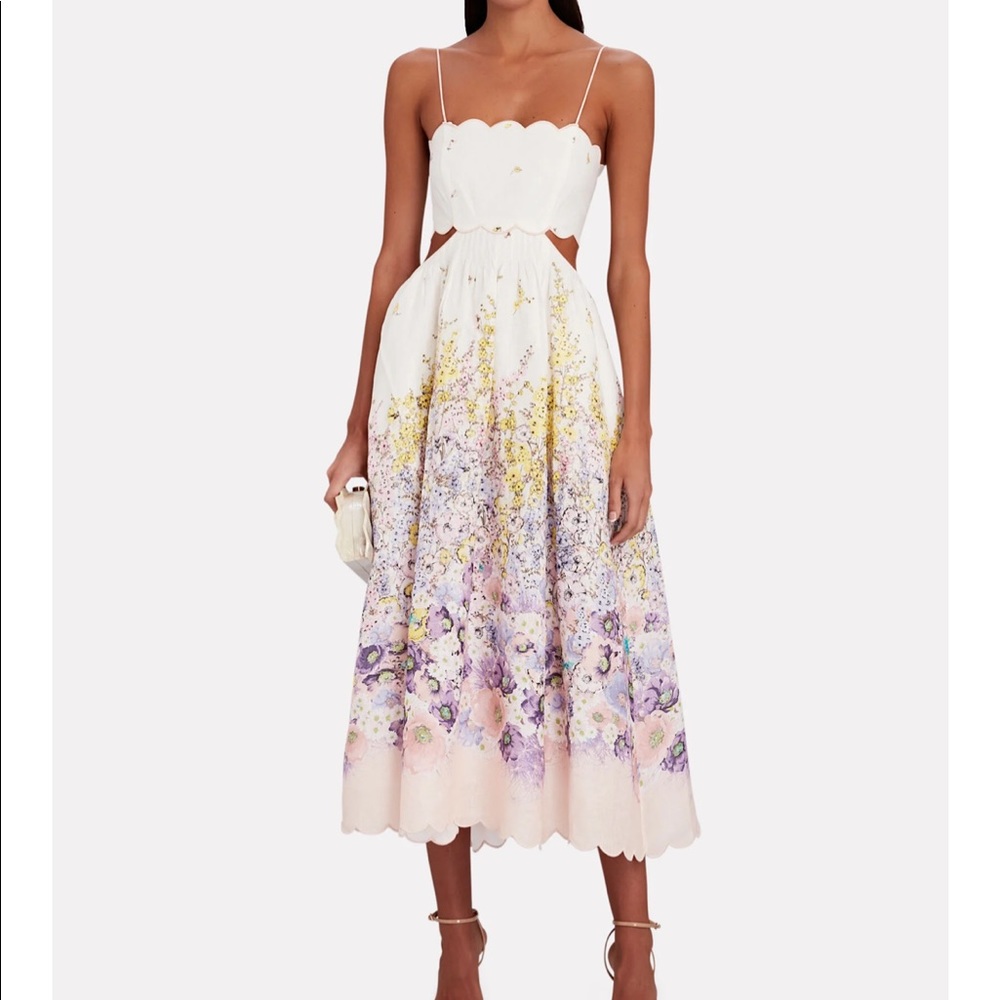 Zimmermann Jude scalloped midi dress 0